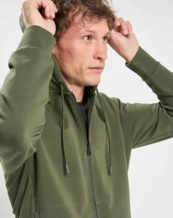 Sweat Hoodie zippé Mix kaki