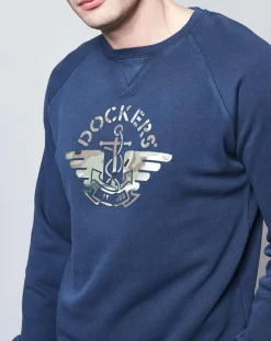 Sweat Logo Camo bleu foncé