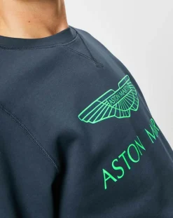 Sweat Logo Fluo Aston martin Racing bleu marine/vert