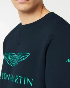 Sweat Logo Fluo Aston martin Racing bleu marine/vert