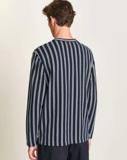 Sweat Milon rayé bleu marine