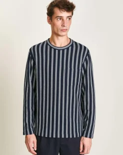 Sweat Milon rayé bleu marine