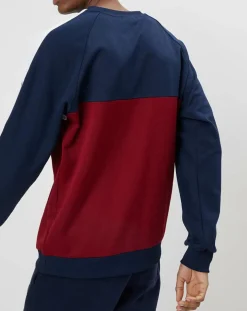 Sweat Paavo marine/blanc/bordeaux