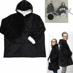 Sweat plaid à capuche intérieur Sherpa noir