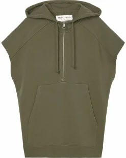 Sweat sans manches à capuche kaki