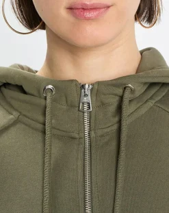 Sweat sans manches à capuche kaki