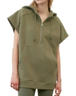 Sweat sans manches à capuche kaki