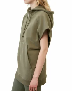 Sweat sans manches à capuche kaki