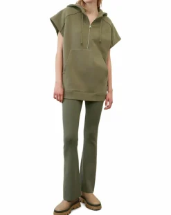 Sweat sans manches à capuche kaki