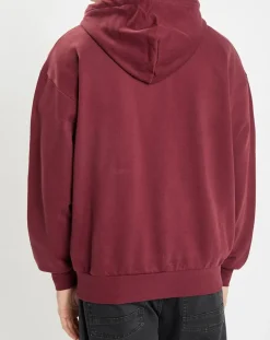 Sweat zippé à capuche 100% Coton Bio bordeaux