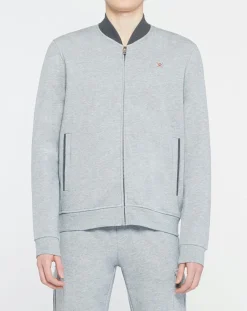 Sweat zippé Cargo gris chiné