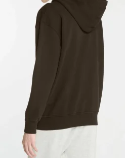 Sweat zippé en Coton bio Mathalie à capuche noir