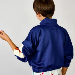 Sweat zippé molletonné Flagey bleu électrique