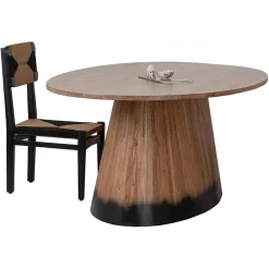 Table à manger ovale acacia dimona marron - 200x120x76 cm