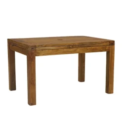 Table à manger rectangulaire allonge Acacia Gordon Naturel - 130x90x78 cm