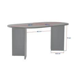 Table à manger Sablin noyer - 180x75x89.5 cm