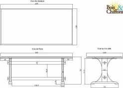 Table a manger Manguier Pondicherry Beige - 200x100x76 cm