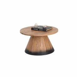 Table basse bois ronde 70 cm Acacia Dimona Naturel - 70x70x40 cm