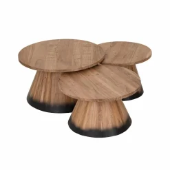 Table basse bois ronde 70 cm Acacia Dimona Naturel - 70x70x40 cm