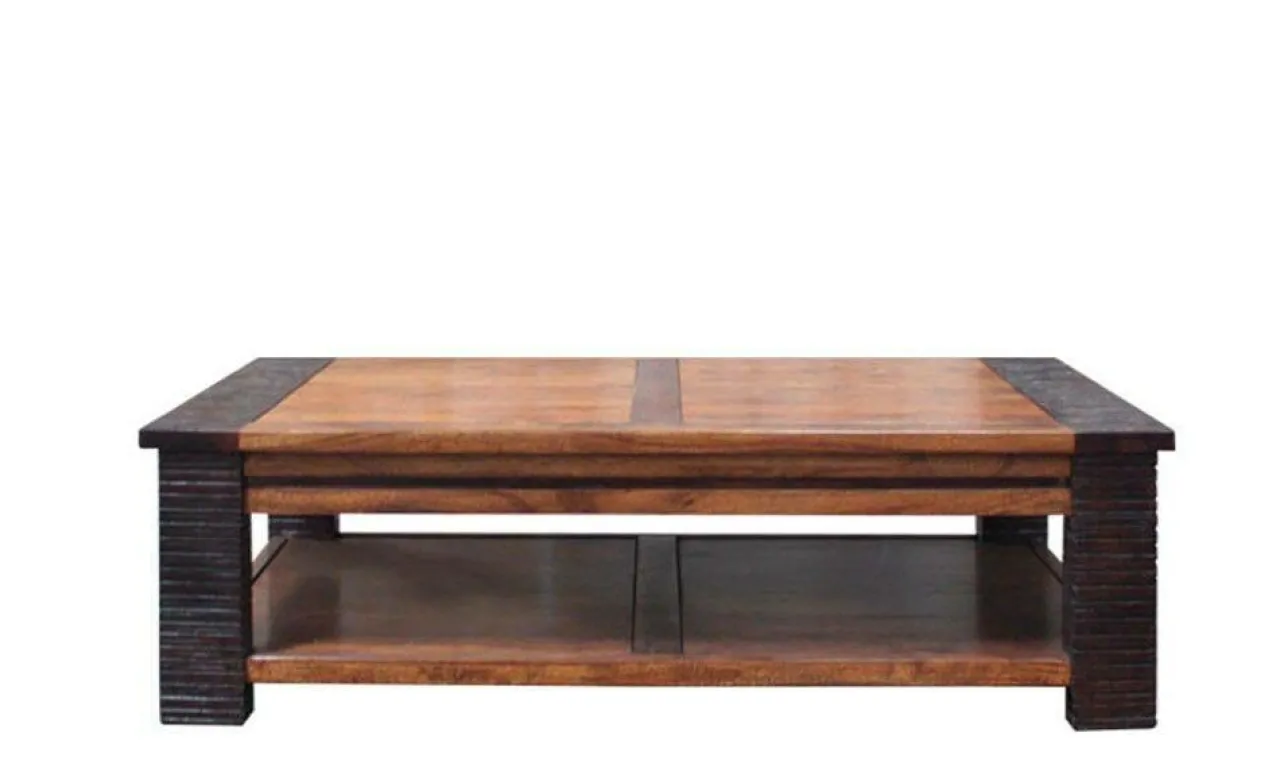 Table basse carrée Acacia Moon Marron - 100x100x40 cm