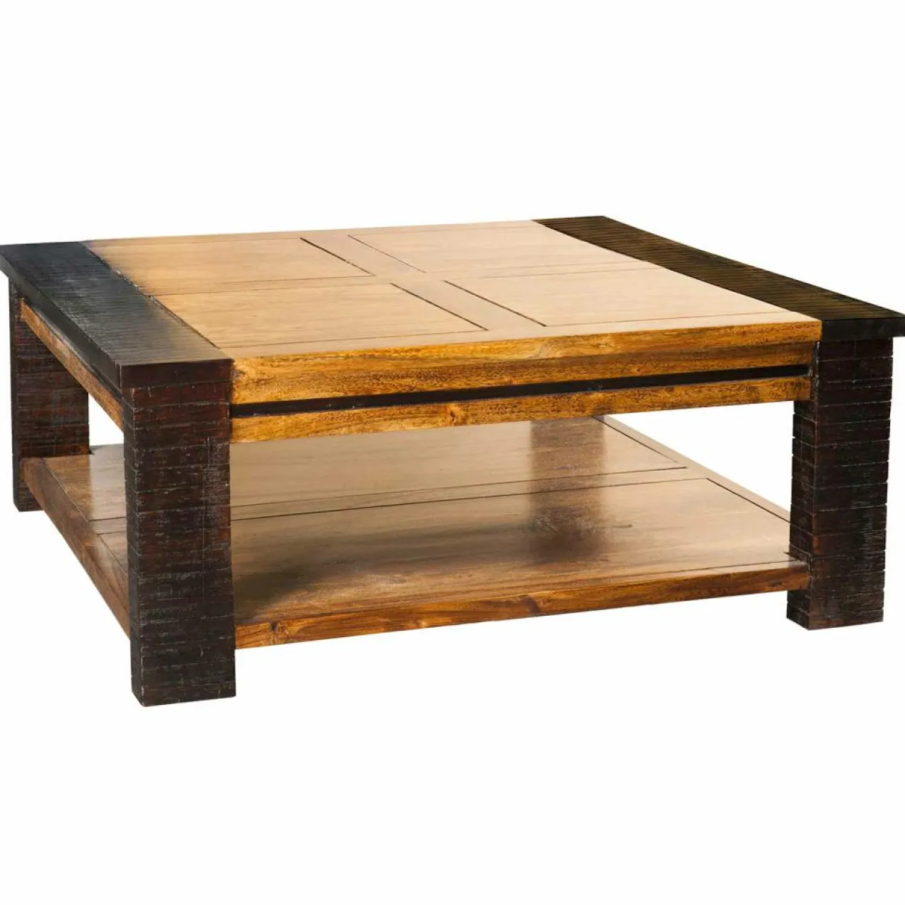 Table basse carrée Acacia Moon Marron - 100x100x40 cm