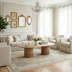 Table basse ovale Chêne Dalta Marron - 152x76x42 cm