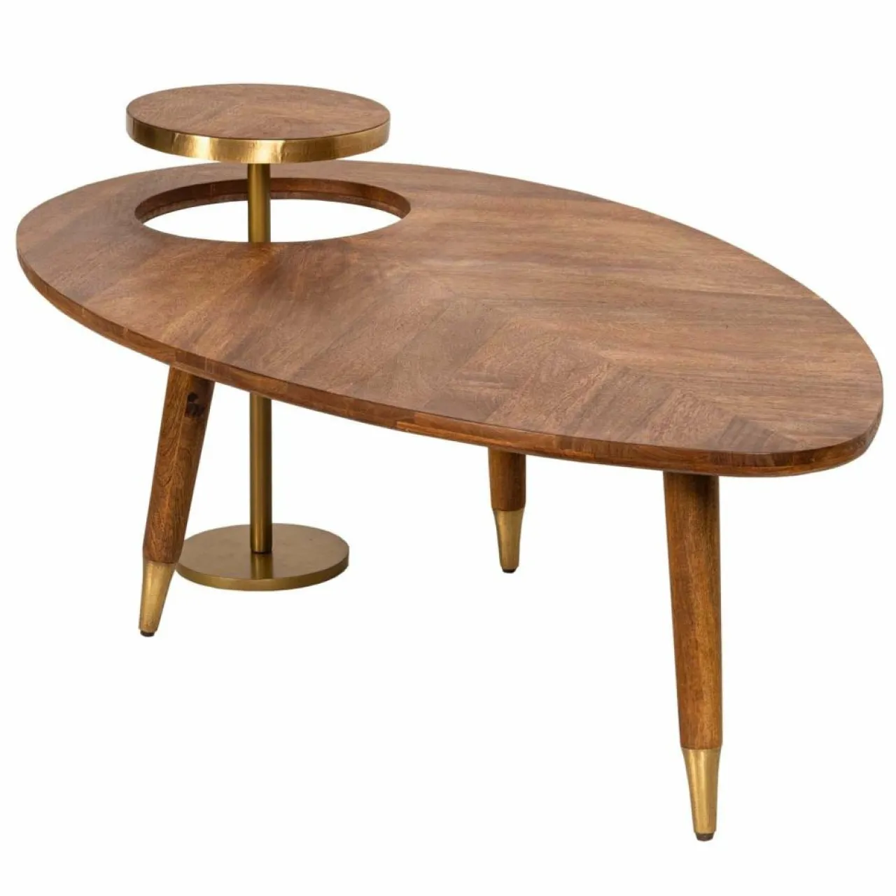 Table basse ovale Kensington MERCANA Marron - 130x70x50 cm