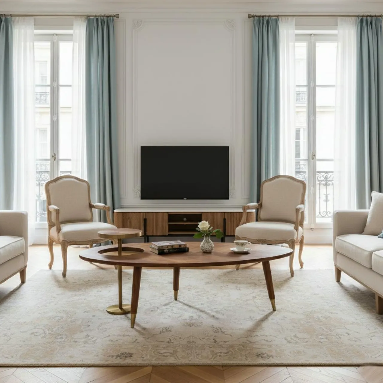 Table basse ovale Kensington MERCANA Marron - 130x70x50 cm