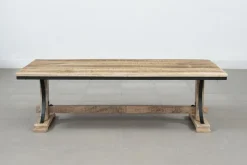 Table basse rectangulaire Manguier Pondicherry Beige - 130x65x40 cm