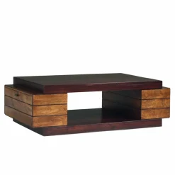 Table basse rectangulaire bois bicolore Manguier Herods Naturel - 135x75x42 cm