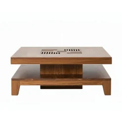 Table basse 110x110 cm Acacia Kavish II Marron - 110x110x40 cm