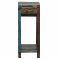 Table d'appoint 1 tiroir Manguier Pushkar Naturel - 30x30x75 cm