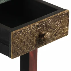 Table d'appoint 1 tiroir Manguier Pushkar Naturel - 30x30x75 cm