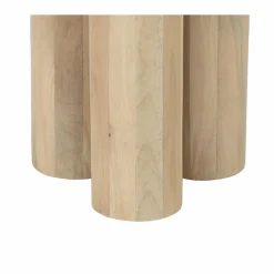 Table d'appoint ronde pour canapé Mango Barloo Beige - 43x41x51 cm