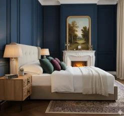 Table de chevet 2 tiroirs Manguier Sculture Beige - 45x40x45 cm