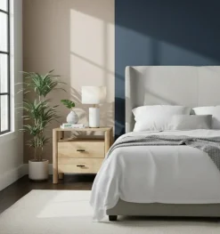 Table de chevet 2T Mango Matan Beige - 57x40x57 cm