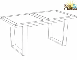 Table de repas extensible Acacia Forest Brut - 160x90x76 cm