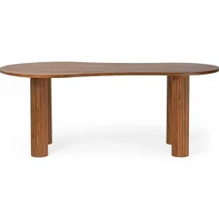 Table de repas ovale 3/4 pieds acacia arad marron - 200x90x76 cm