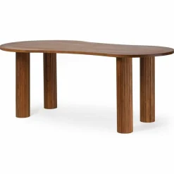 Table de repas ovale 3/4 pieds acacia arad marron - 200x90x76 cm