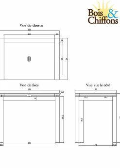 Table haute mange debout rectangulaire Acacia Gordon Naturel - 130x90x106 cm