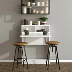 Table pliable bracked blanc - 70x90x15 cm