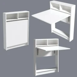 Table pliable bracked blanc - 70x90x15 cm