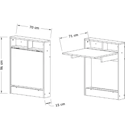 Table pliable bracked blanc - 70x90x15 cm