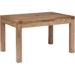 Table rectangulaire à rallonges acacia gordon marron - 130x90x78 cm