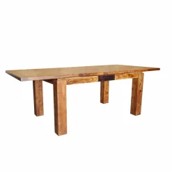 Table rectangulaire en bois sculpté bicolore 200/280 Acacia Maya Naturel - 200x100x78 cm