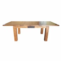 Table rectangulaire en bois sculpté bicolore 200/280 Acacia Maya Naturel - 200x100x78 cm