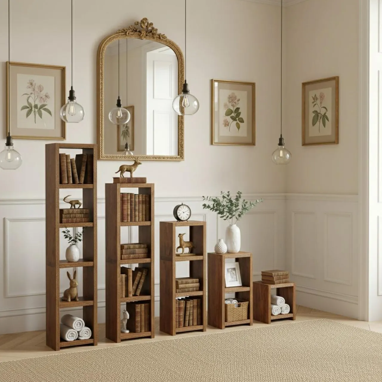 Étagère 2 cases H100 cm Acacia Florence Marron - 50x35x100 cm