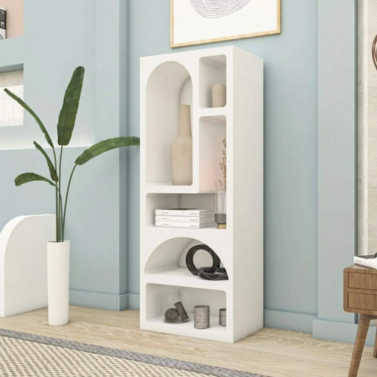 Étagère à livres Vénus blanche - 60x150x32 cm