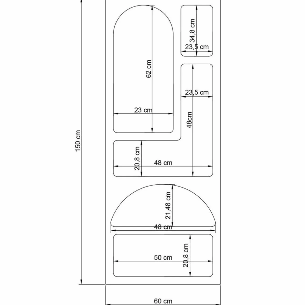 Étagère à livres Vénus blanche - 60x150x32 cm
