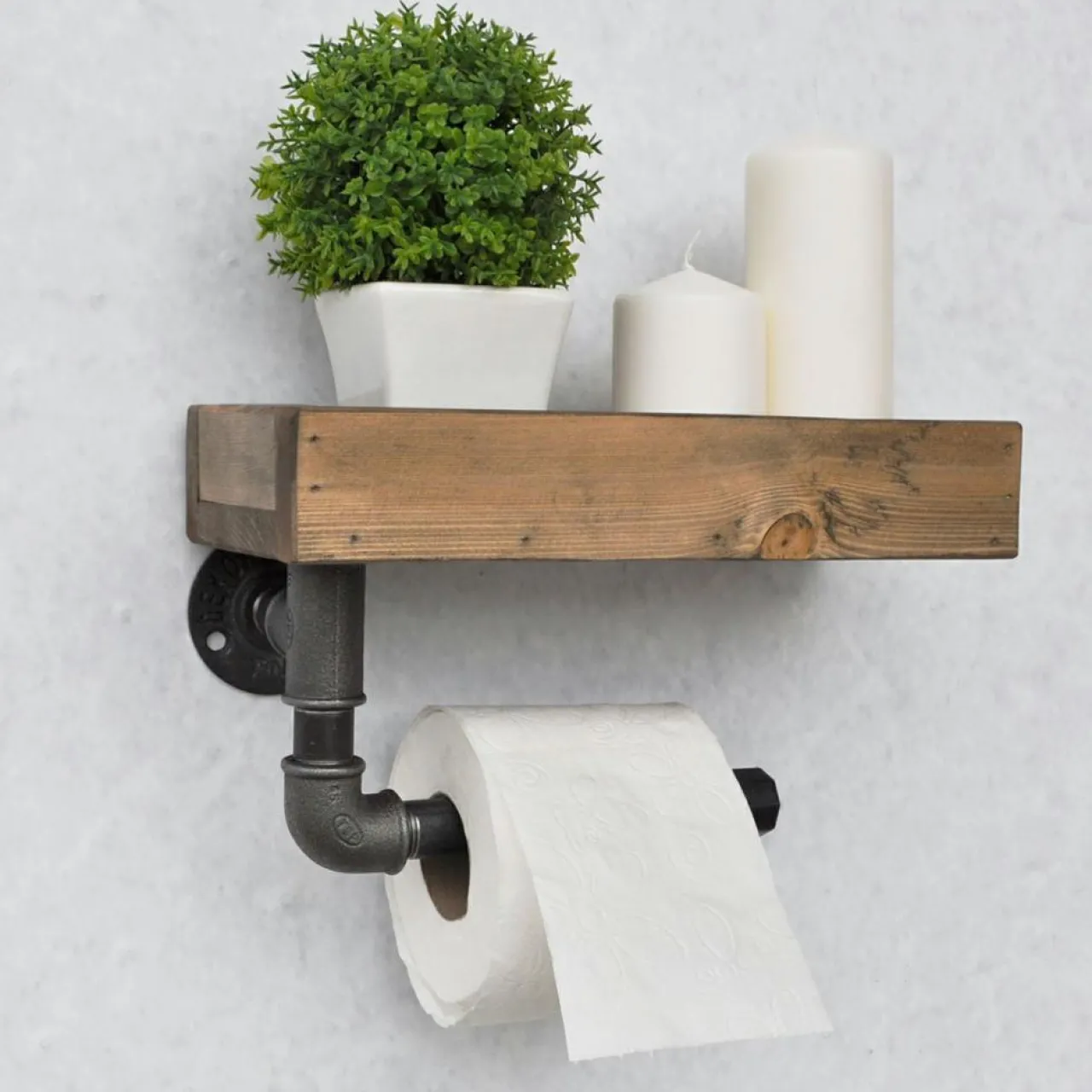 Étagère boruraf noyer/noir - 28x16x15 cm